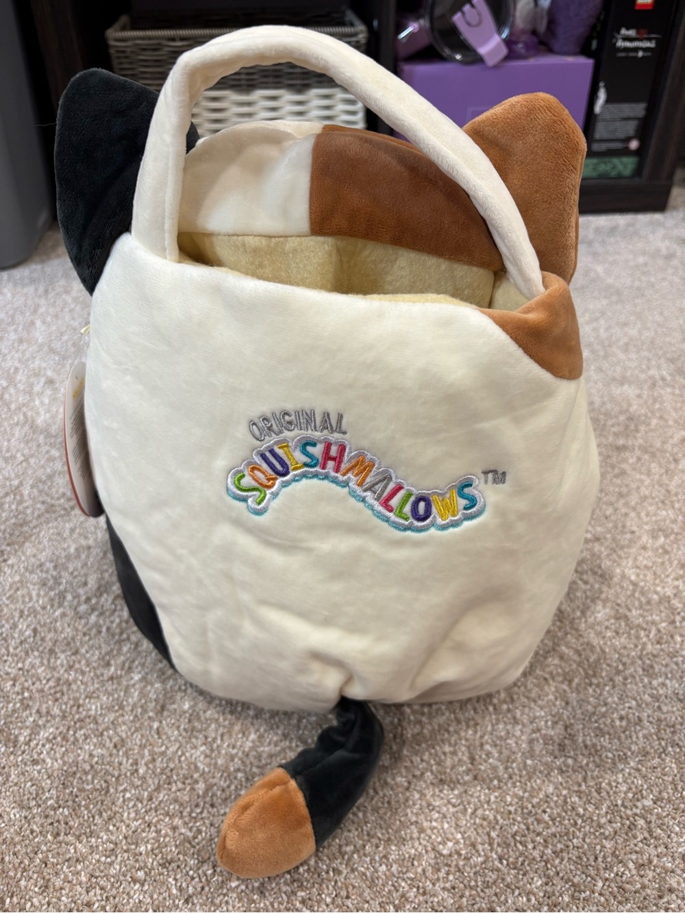 Squishmallow Cam Cat Carry Tote - Cream, Brown & Black - Picture 2 of 4